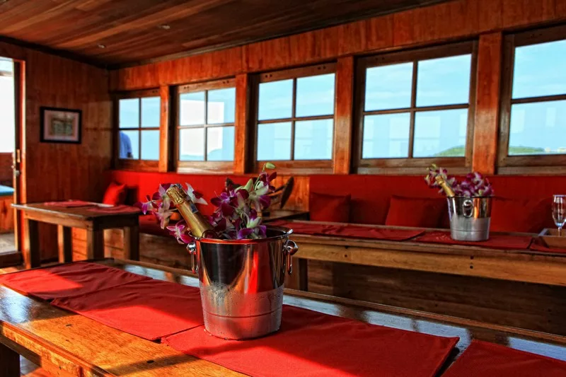 below decks champagne on the red baron