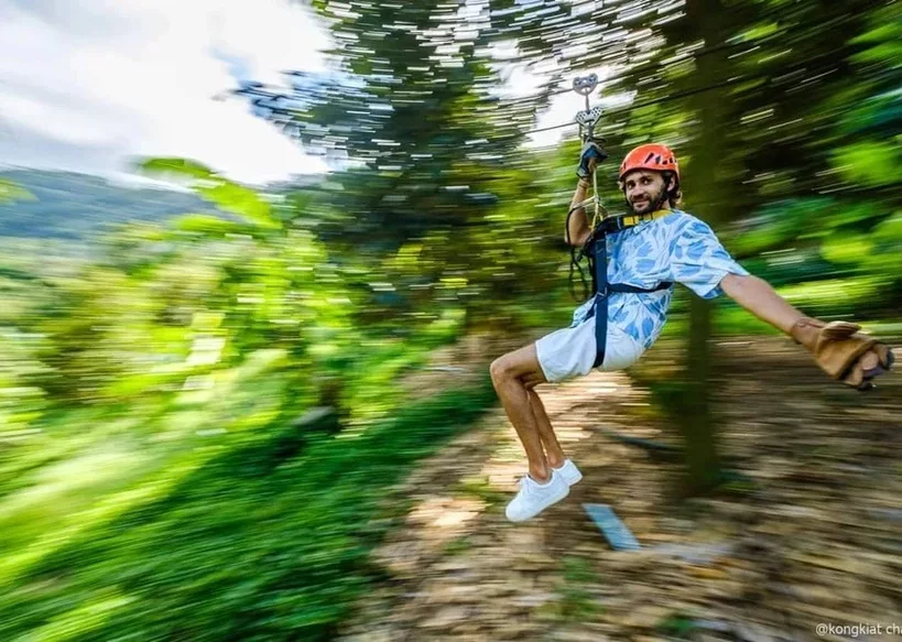 image showing person zip lining on koh samui